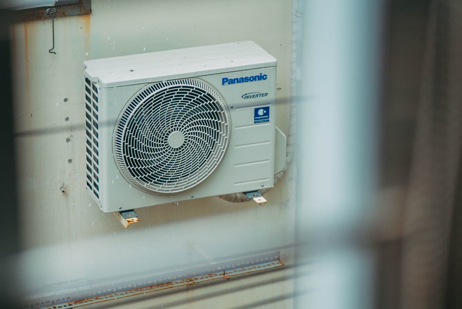 Air conditioning unit outside a building